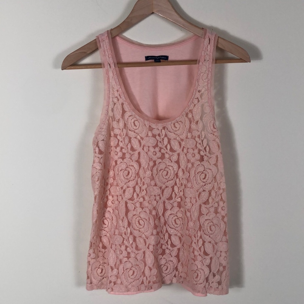 NWOT American eagle peach lace tank